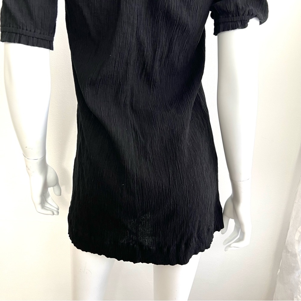 Reformation Jeans Women’s Black Puff Sleeve Mini Dress Small Cotton - Picture 6 of 10